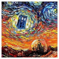 Tardis Starry Night Doctor Who Van Gogh Parody Lightweight Scarf  by Modalart