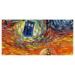 Tardis Starry Night Doctor Who Van Gogh Parody Banner And Sign 8  X 4  by Modalart