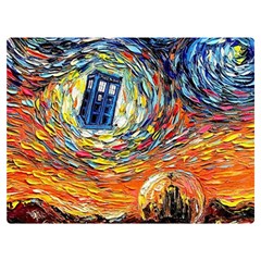 Tardis Starry Night Doctor Who Van Gogh Parody Two Sides Premium Plush Fleece Blanket (extra Small) by Modalart