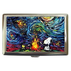 Dog Cartoon Starry Night Print Van Gogh Parody Cigarette Money Case by Modalart