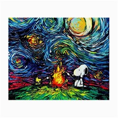 Dog Cartoon Starry Night Print Van Gogh Parody Small Glasses Cloth by Modalart