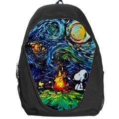 Dog Cartoon Starry Night Print Van Gogh Parody Backpack Bag by Modalart