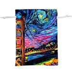 Golden Gate Bridge Starry Night Vincent Van Gogh Lightweight Drawstring Pouch (XL) Front