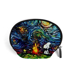 Dog Cartoon Starry Night Print Van Gogh Parody Accessory Pouch (small) by Modalart