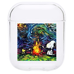 Dog Cartoon Starry Night Print Van Gogh Parody Hard Pc Airpods 1/2 Case by Modalart