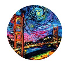 Golden Gate Bridge Starry Night Vincent Van Gogh Mini Round Pill Box (pack Of 3) by Modalart