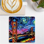 Golden Gate Bridge Starry Night Vincent Van Gogh UV Print Square Tile Coaster  Front