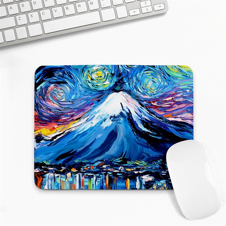 Mount Fuji Art Starry Night Van Gogh Small Mousepad