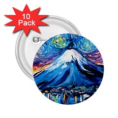 Mount Fuji Art Starry Night Van Gogh 2.25  Buttons (10 pack) 