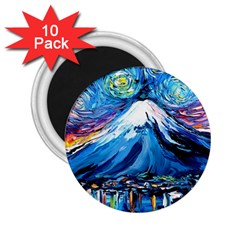 Mount Fuji Art Starry Night Van Gogh 2.25  Magnets (10 pack) 