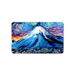 Mount Fuji Art Starry Night Van Gogh Magnet (Name Card)