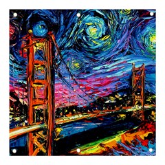 Golden Gate Bridge Starry Night Vincent Van Gogh Banner And Sign 3  X 3  by Modalart