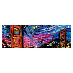 Golden Gate Bridge Starry Night Vincent Van Gogh Banner And Sign 6  X 2  by Modalart