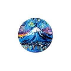 Mount Fuji Art Starry Night Van Gogh Golf Ball Marker