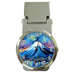 Mount Fuji Art Starry Night Van Gogh Money Clip Watches