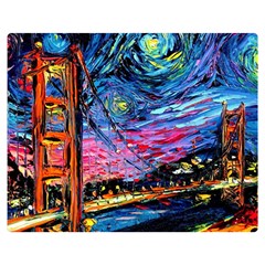 Golden Gate Bridge Starry Night Vincent Van Gogh Premium Plush Fleece Blanket (medium) by Modalart