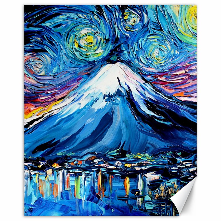 Mount Fuji Art Starry Night Van Gogh Canvas 16  x 20 