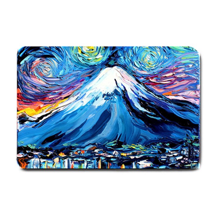 Mount Fuji Art Starry Night Van Gogh Small Doormat