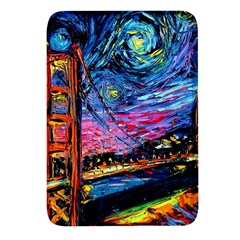 Golden Gate Bridge Starry Night Vincent Van Gogh Rectangular Glass Fridge Magnet (4 Pack) by Modalart