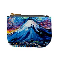 Mount Fuji Art Starry Night Van Gogh Mini Coin Purse