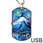 Mount Fuji Art Starry Night Van Gogh Dog Tag USB Flash (Two Sides) Front