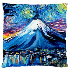 Mount Fuji Art Starry Night Van Gogh Large Cushion Case (Two Sides)