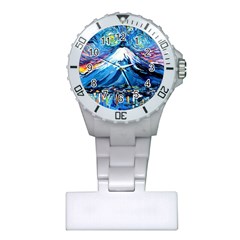 Mount Fuji Art Starry Night Van Gogh Plastic Nurses Watch