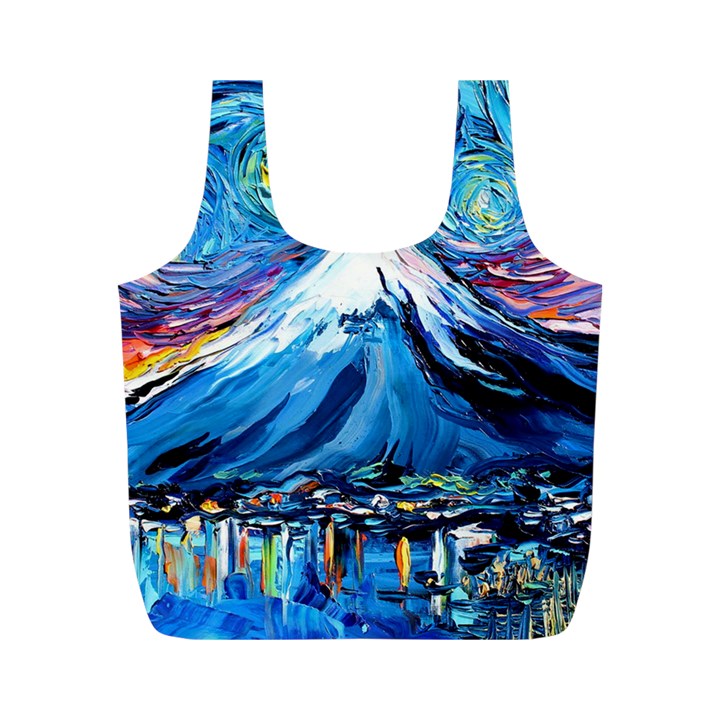 Mount Fuji Art Starry Night Van Gogh Full Print Recycle Bag (M)