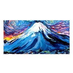 Mount Fuji Art Starry Night Van Gogh Satin Shawl 45  x 80 