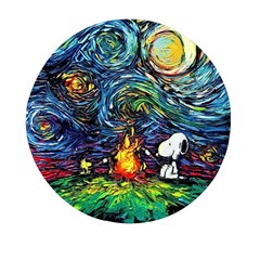 Dog Cartoon Starry Night Print Van Gogh Parody Mini Round Pill Box by Modalart