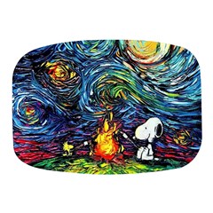 Dog Cartoon Starry Night Print Van Gogh Parody Mini Square Pill Box by Modalart