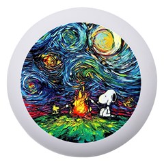 Dog Cartoon Starry Night Print Van Gogh Parody Dento Box With Mirror by Modalart