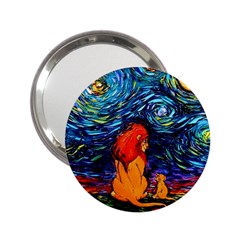 Lion Art Starry Night Van Gogh 2 25  Handbag Mirrors by Modalart