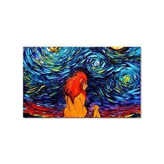 Lion Art Starry Night Van Gogh Sticker Rectangular (10 Pack) by Modalart