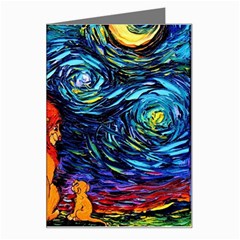 Lion Art Starry Night Van Gogh Greeting Card by Modalart