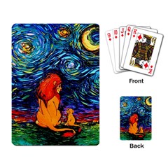 Lion Art Starry Night Van Gogh Playing Cards Single Design (rectangle)