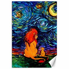 Lion Art Starry Night Van Gogh Canvas 20  X 30  by Modalart