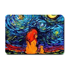 Lion Art Starry Night Van Gogh Small Doormat