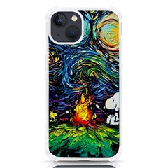 Dog Cartoon Starry Night Print Van Gogh Parody Iphone 13 Tpu Uv Print Case by Modalart