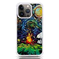 Dog Cartoon Starry Night Print Van Gogh Parody Iphone 13 Pro Tpu Uv Print Case by Modalart