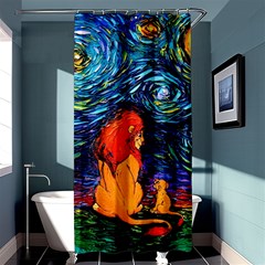 Lion Art Starry Night Van Gogh Shower Curtain 36  X 72  (stall)  by Modalart