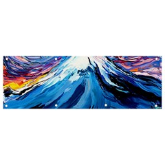 Mount Fuji Art Starry Night Van Gogh Banner And Sign 9  X 3  by Modalart