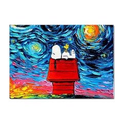 Red House Dog Cartoon Starry Night Sticker A4 (10 Pack) by Modalart