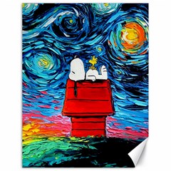 Red House Dog Cartoon Starry Night Canvas 18  X 24  by Modalart