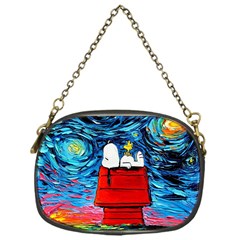 Red House Dog Cartoon Starry Night Chain Purse (one Side) by Modalart