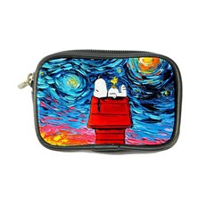 Red House Dog Cartoon Starry Night Coin Purse by Modalart