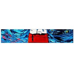 Red House Dog Cartoon Starry Night Large Premium Plush Fleece Scarf 