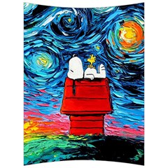 Red House Dog Cartoon Starry Night Back Support Cushion by Modalart