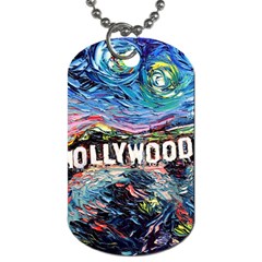 Hollywood Art Starry Night Van Gogh Dog Tag (two Sides) by Modalart