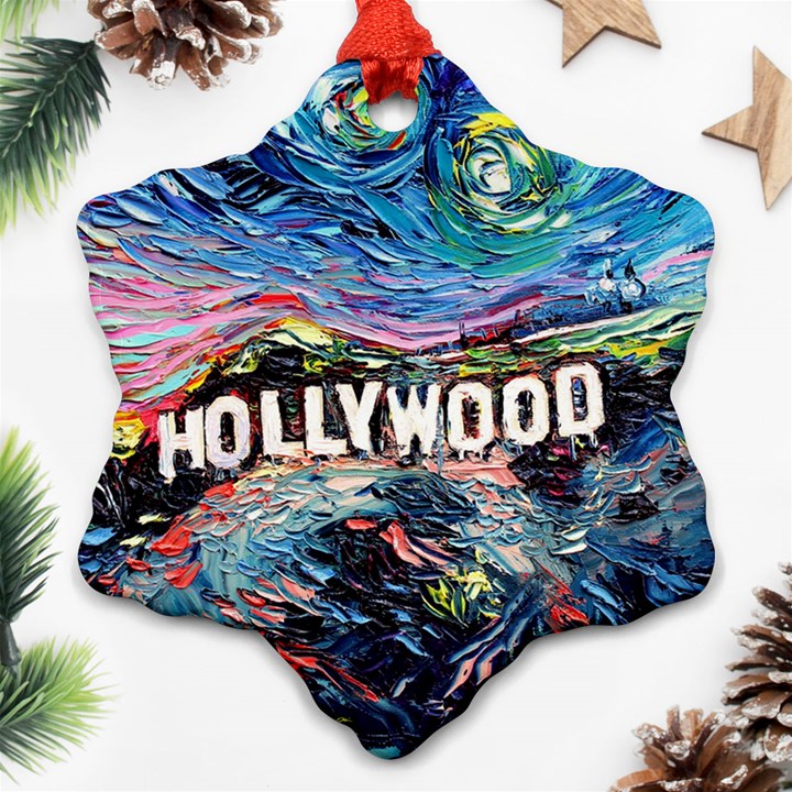 Hollywood Art Starry Night Van Gogh Snowflake Ornament (Two Sides)